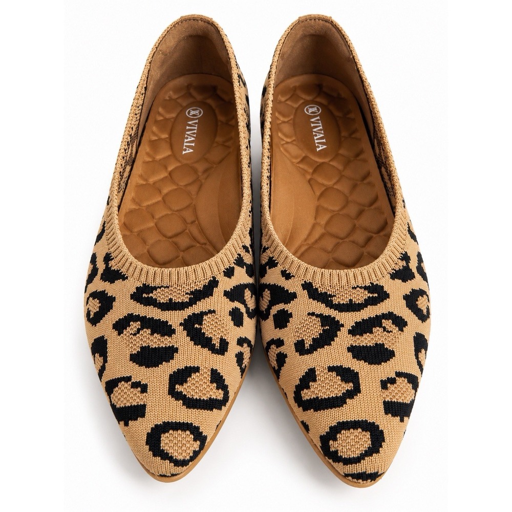 VIVAIA Aria Ultra-Light Leopard Print Pointed Toe Flats EU 39.5 US 8.5 New - Picture 3 of 6